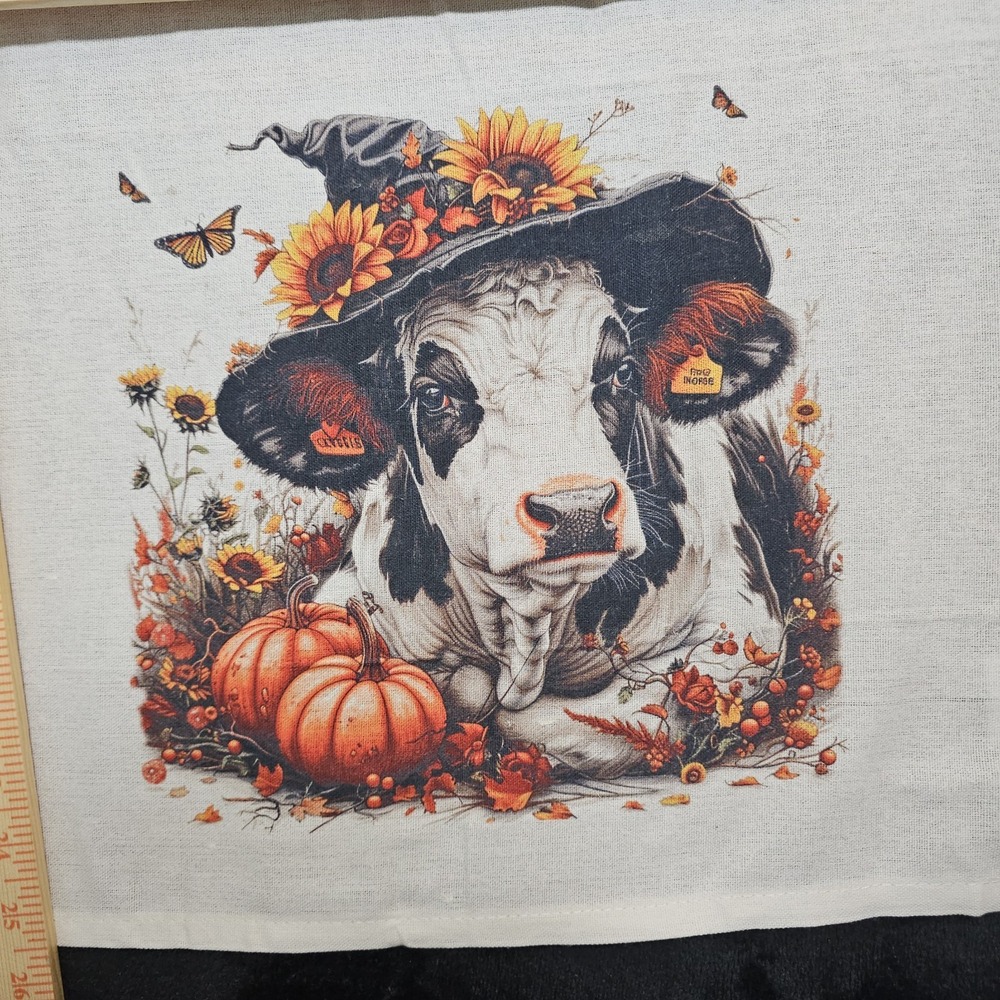 AUTUMN COW - Kitchen Towel 100% Cotton Carstens *NWT* Size-17.6x15.6in